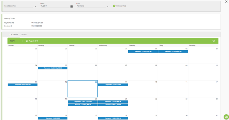 Payment, obligations, and expirations view